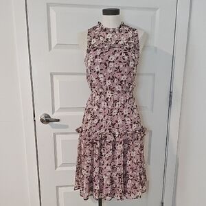 Lavender Floral Ruffle Dress| S | Sleeveless| Spring |Easter